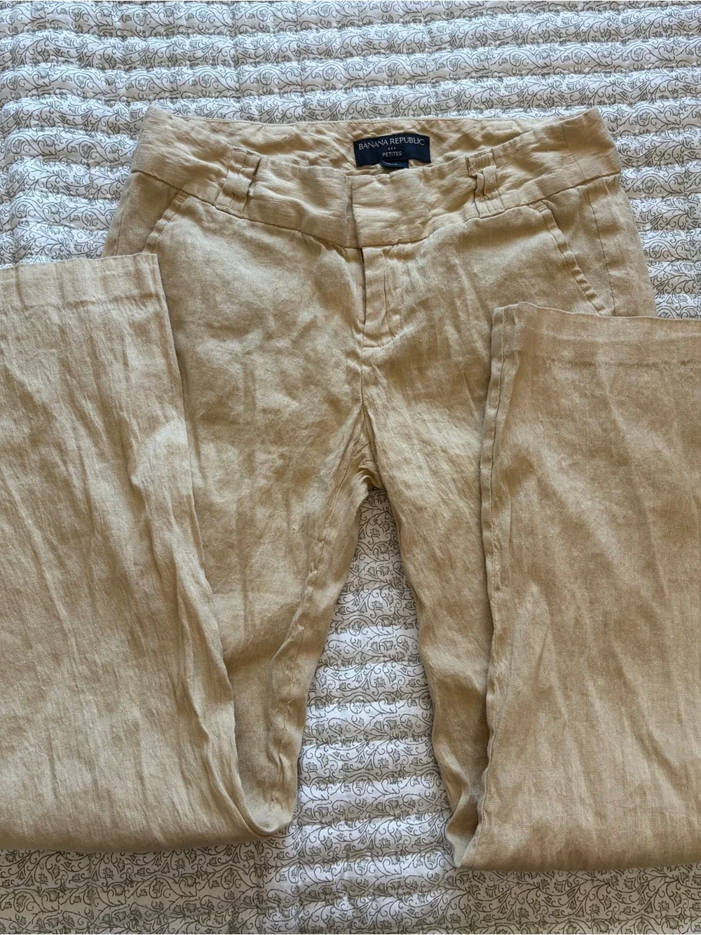 Banana Republic Linen Blend Tan Pants